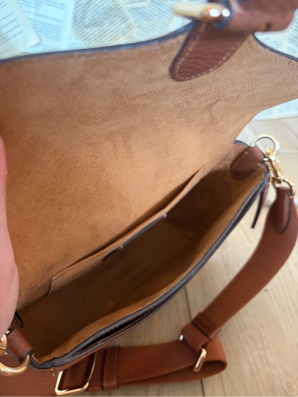 Coach Amelia Saddle Crossbody Bag- Pebbled Leather- Saddle Brown/Gold Hardware - Picture 10 of 10